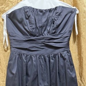 David’s Bridal sz 4 Cotton Grey Satin Strapless Short Dress